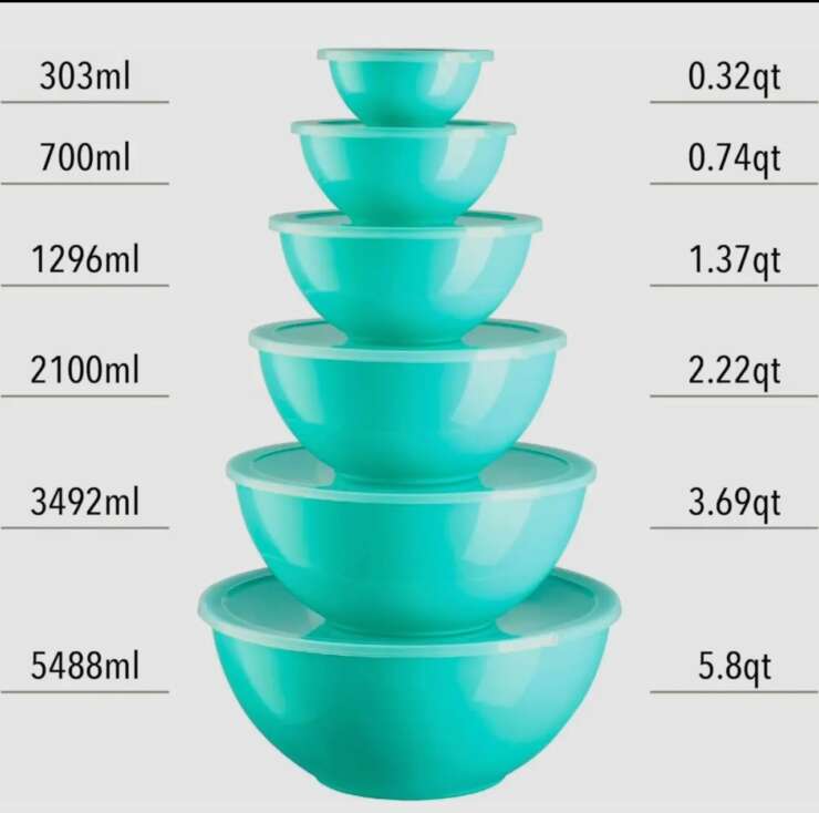 12 Pc mixing bowl set complete with lids - Image 3