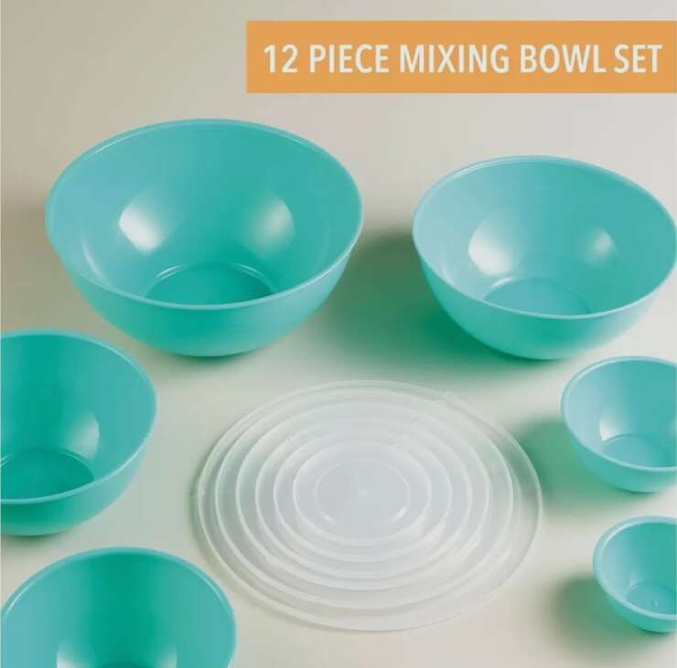 12 Pc mixing bowl set complete with lids - Image 2