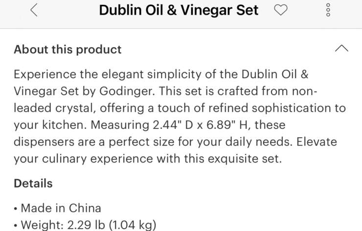 Dublin oil & vinegar set - Image 2