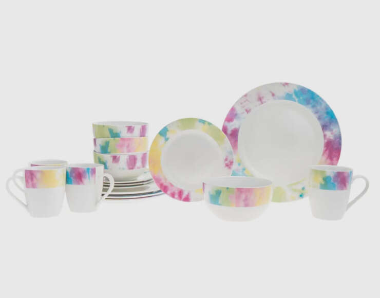 Tie Dye 16 Pc Dinnerware Set - Image 4